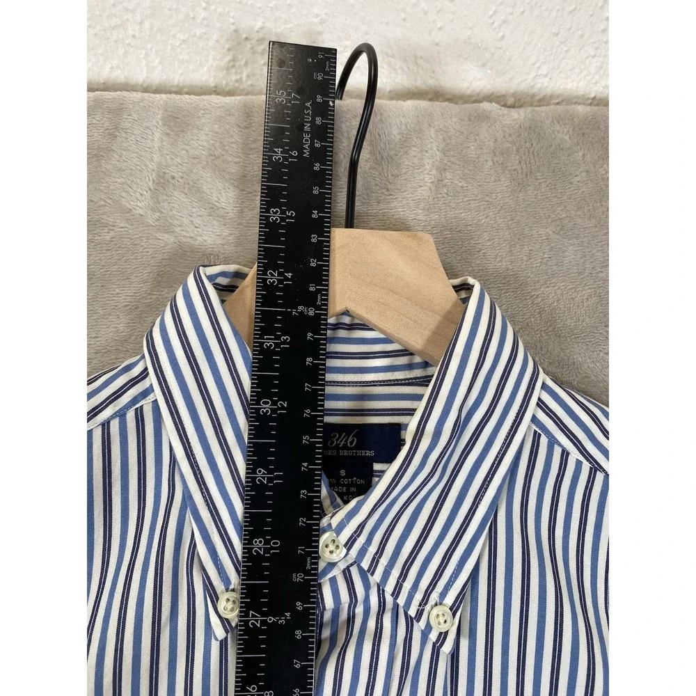 Vintage Brooks Brothers 346 Shirt Mens Small Striped *STAIN* Short Sleeve
